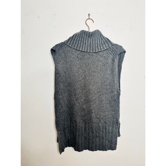 GREY Gray Sleeveless Turtleneck Wool Alpaca Blend  Loose Fitting Sweater sz XL - Picture 3 of 7
